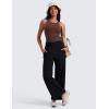 imageCRZ YOGA Butterluxe Womens Racerback High Neck Tank Top  with Built in Bra Workout Padded Yoga Athletic CamisoleTaupe