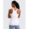 imageCRZ YOGA Butterluxe Womens Racerback High Neck Tank Top  with Built in Bra Workout Padded Yoga Athletic CamisoleWhite