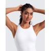 imageCRZ YOGA Butterluxe Womens Racerback High Neck Tank Top  with Built in Bra Workout Padded Yoga Athletic CamisoleWhite