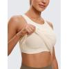 imageCRZ YOGA Butterluxe Womens Racerback High Neck Tank Top  with Built in Bra Workout Padded Yoga Athletic CamisoleWhite Apricot