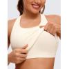 imageCRZ YOGA Butterluxe Workout Tank Tops for Women Built in Bras Padded  Racerback Athletic Spandex Yoga CamisoleWhite Apricot