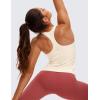 imageCRZ YOGA Butterluxe Workout Tank Tops for Women Built in Bras Padded  Racerback Athletic Spandex Yoga CamisoleWhite Apricot