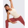 imageCRZ YOGA Butterluxe Workout Tank Tops for Women Built in Bras Padded  Racerback Athletic Spandex Yoga CamisoleWhite Apricot