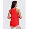 imageCRZ YOGA Halter High Neck Workout Tops for Women Flowy Cami Sleeveless Tank Athletic Yoga ShirtsDeep Red