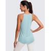 imageCRZ YOGA Halter High Neck Workout Tops for Women Flowy Cami Sleeveless Tank Athletic Yoga ShirtsPure Blue