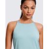 imageCRZ YOGA Halter High Neck Workout Tops for Women Flowy Cami Sleeveless Tank Athletic Yoga ShirtsPure Blue
