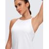 imageCRZ YOGA Halter High Neck Workout Tops for Women Flowy Cami Sleeveless Tank Athletic Yoga ShirtsWhite