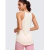 imageCRZ YOGA Halter High Neck Workout Tops for Women Flowy Cami Sleeveless Tank Athletic Yoga ShirtsWhite Apricot