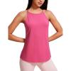 imageCRZ YOGA Halter High Neck Workout Tops for Women Flowy Cami Sleeveless Tank Athletic Yoga ShirtsSonic Pink