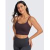 imageCRZ YOGA Adjustable Longline Sports Bra for Women  V Back Wireless Workout Padded Yoga Camisole Cropped Tank TopsArctic Plum