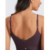 imageCRZ YOGA Adjustable Longline Sports Bra for Women  V Back Wireless Workout Padded Yoga Camisole Cropped Tank TopsArctic Plum