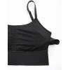 imageCRZ YOGA Adjustable Longline Sports Bra for Women  V Back Wireless Workout Padded Yoga Camisole Cropped Tank TopsBlack