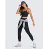 imageCRZ YOGA Adjustable Longline Sports Bra for Women  V Back Wireless Workout Padded Yoga Camisole Cropped Tank TopsBlack