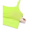 imageCRZ YOGA Adjustable Longline Sports Bra for Women  V Back Wireless Workout Padded Yoga Camisole Cropped Tank TopsChartreuse