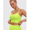 imageCRZ YOGA Adjustable Longline Sports Bra for Women  V Back Wireless Workout Padded Yoga Camisole Cropped Tank TopsChartreuse
