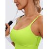 imageCRZ YOGA Adjustable Longline Sports Bra for Women  V Back Wireless Workout Padded Yoga Camisole Cropped Tank TopsChartreuse