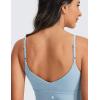imageCRZ YOGA Adjustable Longline Sports Bra for Women  V Back Wireless Workout Padded Yoga Camisole Cropped Tank TopsThe Breeze Blue