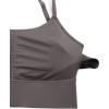 imageCRZ YOGA Adjustable Longline Sports Bra for Women  V Back Wireless Workout Padded Yoga Camisole Cropped Tank TopsTornado Grey