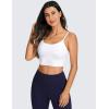 imageCRZ YOGA Adjustable Longline Sports Bra for Women  V Back Wireless Workout Padded Yoga Camisole Cropped Tank TopsWhite