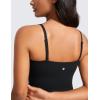 imageCRZ YOGA Butterluxe Cami Longline Sports Bras for Women  Square Neck Adjustable Padded Workout Crop Tank Top CamisoleBlack