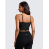 imageCRZ YOGA Butterluxe Cami Longline Sports Bras for Women  Square Neck Adjustable Padded Workout Crop Tank Top CamisoleBlack