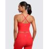 imageCRZ YOGA Butterluxe Cami Longline Sports Bras for Women  Square Neck Adjustable Padded Workout Crop Tank Top CamisoleDeep Red