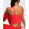 imageCRZ YOGA Butterluxe Cami Longline Sports Bras for Women  Square Neck Adjustable Padded Workout Crop Tank Top CamisoleDeep Red