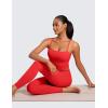 imageCRZ YOGA Butterluxe Cami Longline Sports Bras for Women  Square Neck Adjustable Padded Workout Crop Tank Top CamisoleDeep Red
