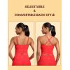 imageCRZ YOGA Butterluxe Cami Longline Sports Bras for Women  Square Neck Adjustable Padded Workout Crop Tank Top CamisoleDeep Red