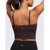 imageCRZ YOGA Butterluxe Cami Longline Sports Bras for Women  Square Neck Adjustable Padded Workout Crop Tank Top CamisoleHot Fudge Brown