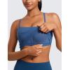 imageCRZ YOGA Butterluxe Cami Longline Sports Bras for Women  Square Neck Adjustable Padded Workout Crop Tank Top CamisolePitch Blue