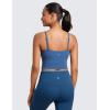 imageCRZ YOGA Butterluxe Cami Longline Sports Bras for Women  Square Neck Adjustable Padded Workout Crop Tank Top CamisolePitch Blue