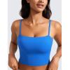 imageCRZ YOGA Butterluxe Cami Longline Sports Bras for Women  Square Neck Adjustable Padded Workout Crop Tank Top CamisoleSparkle Blue
