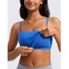 imageCRZ YOGA Butterluxe Cami Longline Sports Bras for Women  Square Neck Adjustable Padded Workout Crop Tank Top CamisoleSparkle Blue