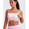 imageCRZ YOGA Butterluxe Cami Longline Sports Bras for Women  Square Neck Adjustable Padded Workout Crop Tank Top CamisoleStrawberry Pink