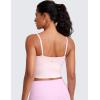 imageCRZ YOGA Butterluxe Cami Longline Sports Bras for Women  Square Neck Adjustable Padded Workout Crop Tank Top CamisoleStrawberry Pink