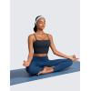imageCRZ YOGA Butterluxe Cami Longline Sports Bras for Women  Square Neck Adjustable Padded Workout Crop Tank Top CamisoleTrue Navy