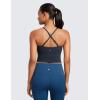 imageCRZ YOGA Butterluxe Cami Longline Sports Bras for Women  Square Neck Adjustable Padded Workout Crop Tank Top CamisoleTrue Navy