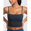imageCRZ YOGA Butterluxe Cami Longline Sports Bras for Women  Square Neck Adjustable Padded Workout Crop Tank Top CamisoleTrue Navy