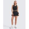 imageCRZ YOGA Butterluxe Soft Double Lined Casual Tops for Women High Neck Yoga Sleeveless Shirts Basic Going Out Workout TanksBlack