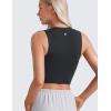imageCRZ YOGA Butterluxe Soft Double Lined Casual Tops for Women High Neck Yoga Sleeveless Shirts Basic Going Out Workout TanksBlack