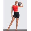 imageCRZ YOGA Butterluxe Soft Double Lined Casual Tops for Women High Neck Yoga Sleeveless Shirts Basic Going Out Workout TanksDeep Red