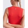 imageCRZ YOGA Butterluxe Soft Double Lined Casual Tops for Women High Neck Yoga Sleeveless Shirts Basic Going Out Workout TanksDeep Red