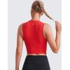 imageCRZ YOGA Butterluxe Soft Double Lined Casual Tops for Women High Neck Yoga Sleeveless Shirts Basic Going Out Workout TanksDeep Red