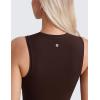 imageCRZ YOGA Butterluxe Soft Double Lined Casual Tops for Women High Neck Yoga Sleeveless Shirts Basic Going Out Workout TanksHot Fudge Brown