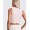 imageCRZ YOGA Butterluxe Soft Double Lined Casual Tops for Women High Neck Yoga Sleeveless Shirts Basic Going Out Workout TanksStrawberry Pink
