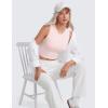 imageCRZ YOGA Butterluxe Soft Double Lined Casual Tops for Women High Neck Yoga Sleeveless Shirts Basic Going Out Workout TanksStrawberry Pink