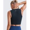 imageCRZ YOGA Butterluxe Soft Double Lined Casual Tops for Women High Neck Yoga Sleeveless Shirts Basic Going Out Workout TanksTrue Navy