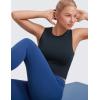 imageCRZ YOGA Butterluxe Soft Double Lined Casual Tops for Women High Neck Yoga Sleeveless Shirts Basic Going Out Workout TanksTrue Navy