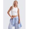 imageCRZ YOGA Butterluxe Soft Double Lined Casual Tops for Women High Neck Yoga Sleeveless Shirts Basic Going Out Workout TanksWhite
